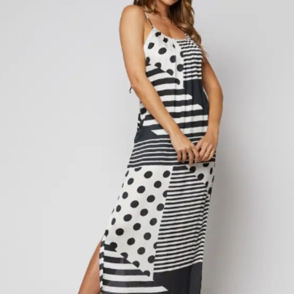 Spaghetti Strap Black and White Sundress